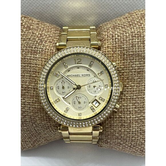 Michael Kors Parker MK5354 Women's Gold Stainless Steel Analog Dial Watch JNA641 - Picture 1 of 11